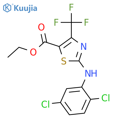<br>ethyl 2-[(2,5-dichlorophenyl)amino]-4-(trifluoromethyl)-1,3-thiazole-5-carb oxylate structure