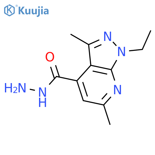 1-ethyl-3,6-dimethyl-1H-pyrazolo3,4-bpyridine-4-carbohydrazide structure