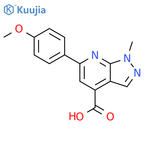 6-(4-methoxyphenyl)-1-methyl-1H-pyrazolo3,4-bpyridine-4-carboxylic acid structure