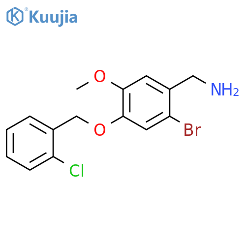 {2-bromo-4-(2-chlorophenyl)methoxy-5-methoxyphenyl}methanamine structure
