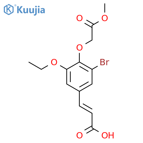 (2E)-3-[3-bromo-5-ethoxy-4-(2-methoxy-2-oxoethoxy)phenyl]acrylic acid structure