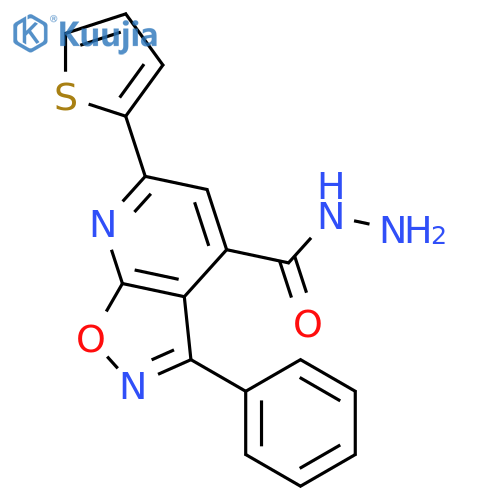 3-phenyl-6-(thiophen-2-yl)-1,2oxazolo5,4-bpyridine-4-carbohydrazide structure