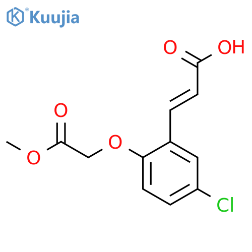 (2E)-3-[5-chloro-2-(2-methoxy-2-oxoethoxy)phenyl]acrylic acid structure