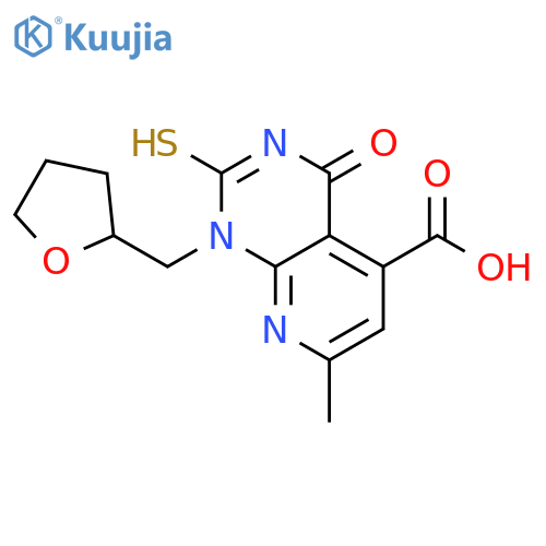 7-methyl-4-oxo-1-(oxolan-2-yl)methyl-2-sulfanyl-1H,4H-pyrido2,3-dpyrimidine-5-carboxylic acid structure