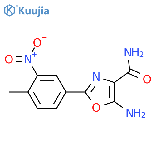 5-amino-2-(4-methyl-3-nitrophenyl)-1,3-oxazole-4-carboxamide structure