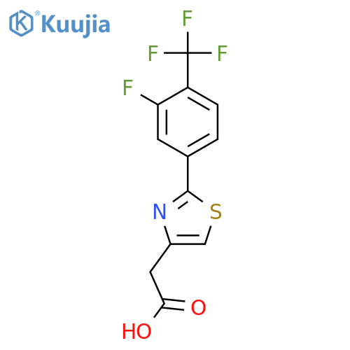 2-{2-3-Fluoro-4-(trifluoromethyl)phenyl-1,3-thiazol-4-yl}acetic acid structure