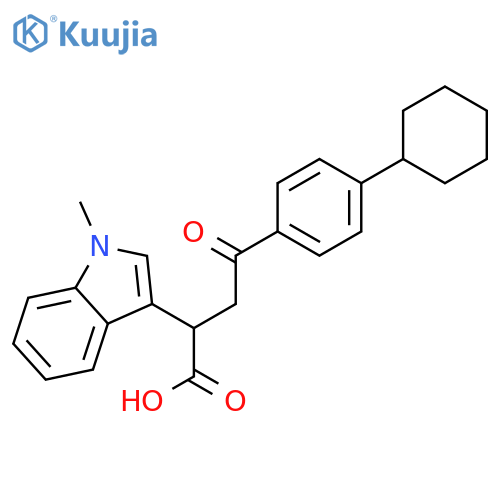 4-(4-Cyclohexylphenyl)-2-(1-methyl-1H-indol-3-yl)-4-oxobutanoic acid structure