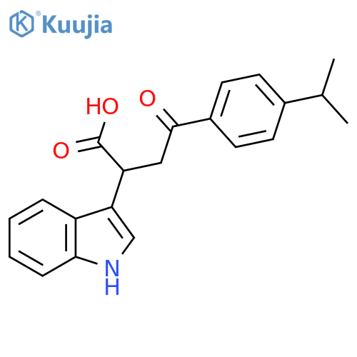 2-(1H-indol-3-yl)-4-oxo-4-[4-(propan-2-yl)phenyl]butanoic acid structure