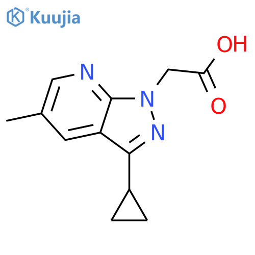 2-{3-cyclopropyl-5-methyl-1H-pyrazolo3,4-bpyridin-1-yl}acetic acid structure