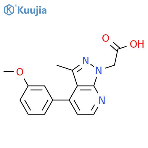 2-4-(3-methoxyphenyl)-3-methyl-1H-pyrazolo3,4-bpyridin-1-ylacetic acid structure