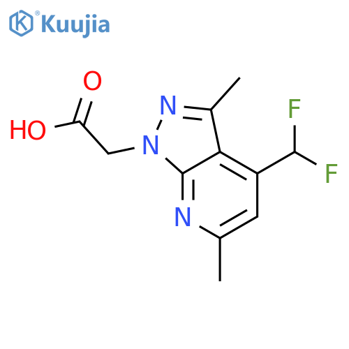 2-4-(difluoromethyl)-3,6-dimethyl-1H-pyrazolo3,4-bpyridin-1-ylacetic acid structure