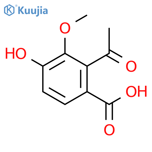 2-acetyl-4-hydroxy-3-methoxybenzoic acid structure