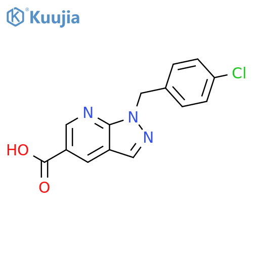 1H-Pyrazolo[3,4-b]pyridine-5-carboxylic acid, 1-[(4-chlorophenyl)methyl]- structure