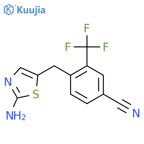 4-(2-Amino-1,3-thiazol-5-yl)methyl-3-(trifluoromethyl)benzonitrile structure
