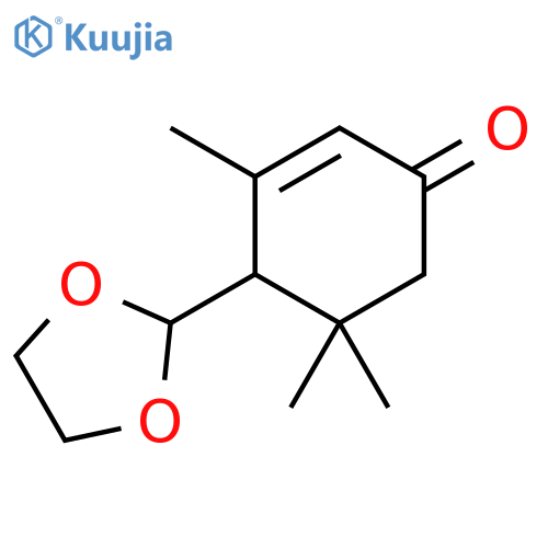 2-Cyclohexen-1-one, 4-(1,3-dioxolan-2-yl)-3,5,5-trimethyl- structure