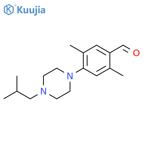 Benzaldehyde, 2,5-dimethyl-4-[4-(2-methylpropyl)-1-piperazinyl]- structure