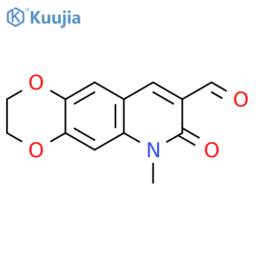 1,4-Dioxino[2,3-g]quinoline-8-carboxaldehyde, 2,3,6,7-tetrahydro-6-methyl-7-oxo- structure