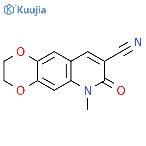 1,4-Dioxino[2,3-g]quinoline-8-carbonitrile, 2,3,6,7-tetrahydro-6-methyl-7-oxo- structure