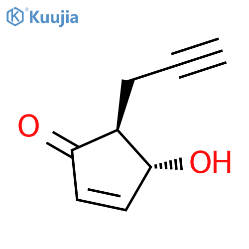 2-Cyclopenten-1-one, 4-hydroxy-5-(2-propynyl)-, trans-(-)- structure