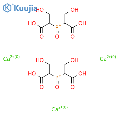 tricalcium bis[2,2'-[(oxidophosphonoyl)bis(oxy)]dipropionate] structure
