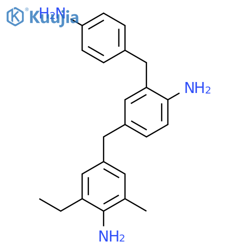 4-[(4-amino-3-ethyl-5-methylphenyl)methyl]-2-[(4-aminophenyl)methyl]aniline structure