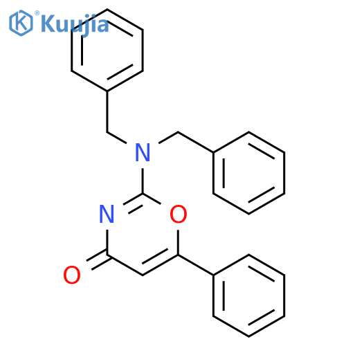 4H-1,3-Oxazin-4-one, 2-[bis(phenylmethyl)amino]-6-phenyl- structure