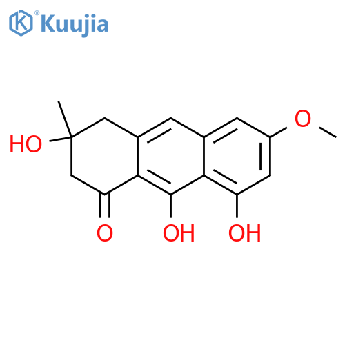 1(2H)-Anthracenone, 3,4-dihydro-3,8,9-trihydroxy-6-methoxy-3-methyl- structure