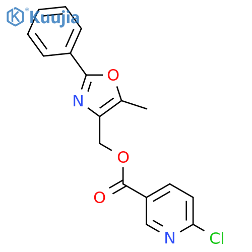 (5-Methyl-2-phenyl-1,3-oxazol-4-yl)methyl 6-chloropyridine-3-carboxylate structure