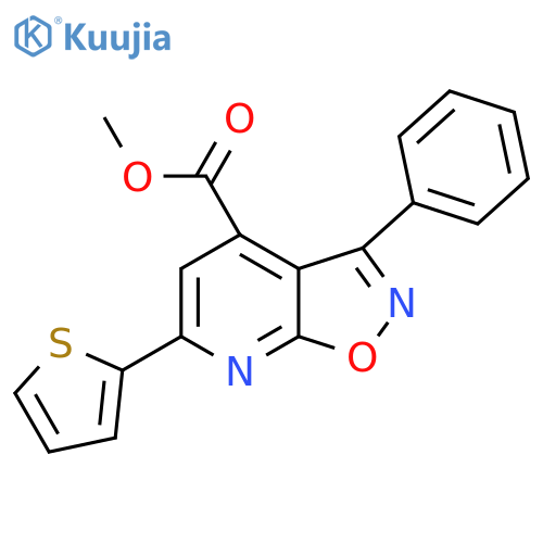 methyl 3-phenyl-6-(thiophen-2-yl)-1,2oxazolo5,4-bpyridine-4-carboxylate structure