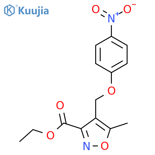 ethyl 5-methyl-4-(4-nitrophenoxy)methyl-1,2-oxazole-3-carboxylate structure