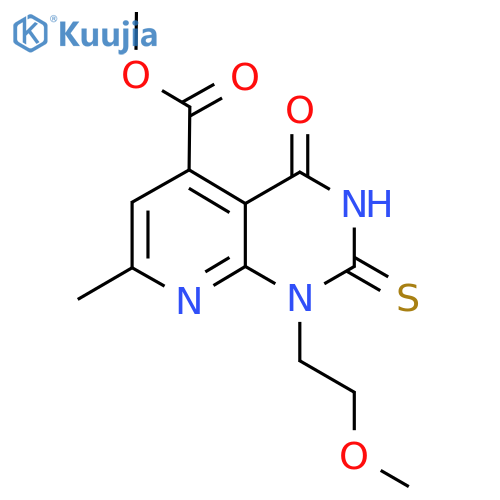 Methyl 2-mercapto-1-(2-methoxyethyl)-7-methyl-4-oxo-1,4-dihydropyrido[2,3-d]pyrimidine-5-carboxylate structure