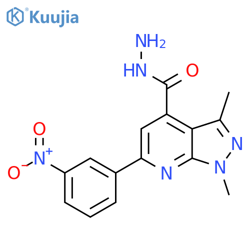 1,3-dimethyl-6-(3-nitrophenyl)-1H-pyrazolo3,4-bpyridine-4-carbohydrazide structure