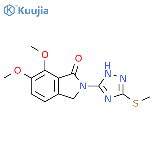 6,7-dimethoxy-2-5-(methylsulfanyl)-1H-1,2,4-triazol-3-yl-2,3-dihydro-1H-isoindol-1-one structure