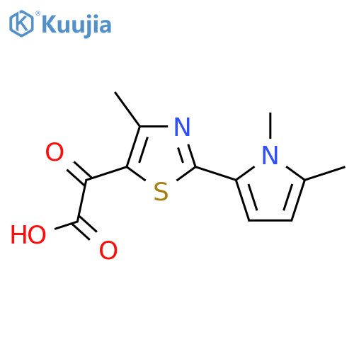 2-2-(1,5-dimethyl-1H-pyrrol-2-yl)-4-methyl-1,3-thiazol-5-yl-2-oxoacetic acid structure