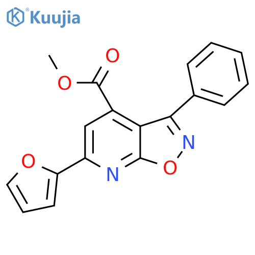 methyl 6-(furan-2-yl)-3-phenyl-1,2oxazolo5,4-bpyridine-4-carboxylate structure