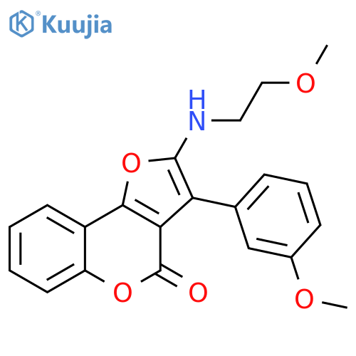 2-(2-methoxyethyl)amino-3-(3-methoxyphenyl)-4H-furo3,2-cchromen-4-one structure