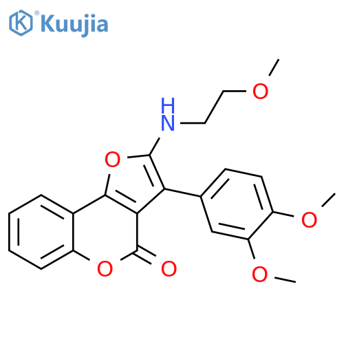 3-(3,4-dimethoxyphenyl)-2-(2-methoxyethyl)amino-4H-furo3,2-cchromen-4-one structure