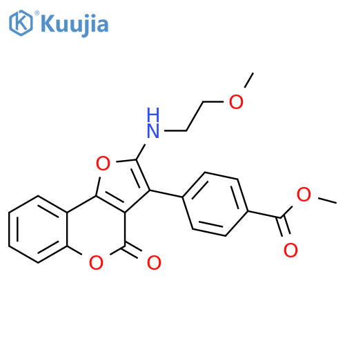 methyl 4-{2-(2-methoxyethyl)amino-4-oxo-4H-furo3,2-cchromen-3-yl}benzoate structure