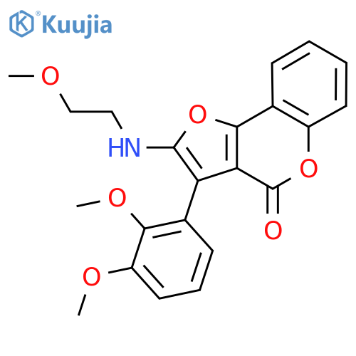 3-(2,3-dimethoxyphenyl)-2-(2-methoxyethyl)amino-4H-furo3,2-cchromen-4-one structure