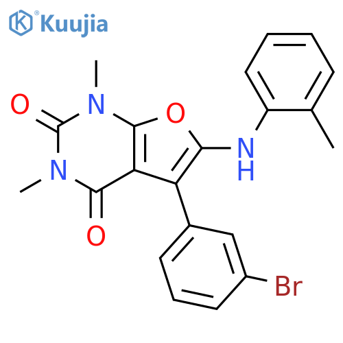 5-(3-bromophenyl)-1,3-dimethyl-6-(2-methylphenyl)amino-1H,2H,3H,4H-furo2,3-dpyrimidine-2,4-dione structure