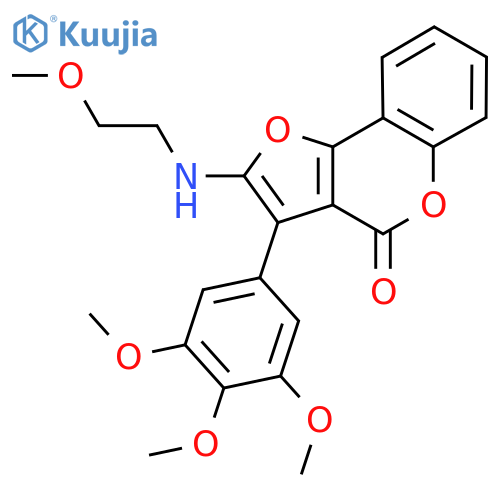2-(2-methoxyethyl)amino-3-(3,4,5-trimethoxyphenyl)-4H-furo3,2-cchromen-4-one structure