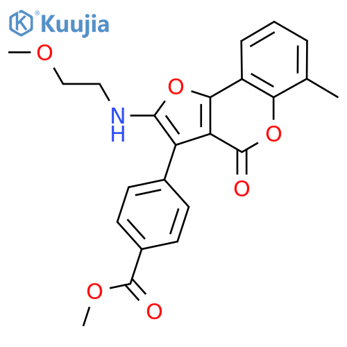 methyl 4-{2-(2-methoxyethyl)amino-6-methyl-4-oxo-4H-furo3,2-cchromen-3-yl}benzoate structure