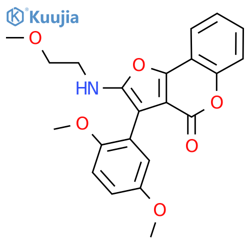 3-(2,5-dimethoxyphenyl)-2-(2-methoxyethyl)amino-4H-furo3,2-cchromen-4-one structure