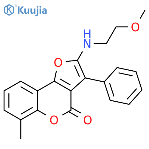 2-(2-methoxyethyl)amino-6-methyl-3-phenyl-4H-furo3,2-cchromen-4-one structure