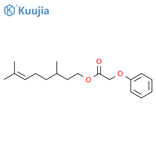 Acetic acid,2-phenoxy-, 3,7-dimethyl-6-octen-1-yl ester structure