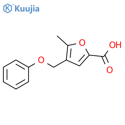 5-methyl-4-(phenoxymethyl)furan-2-carboxylic acid structure
