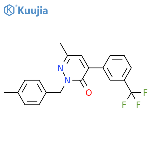 3(2H)-Pyridazinone, 6-methyl-2-[(4-methylphenyl)methyl]-4-[3-(trifluoromethyl)phenyl]- structure