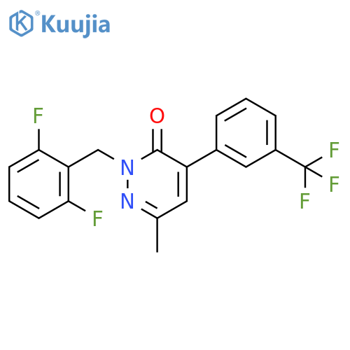3(2H)-Pyridazinone, 2-[(2,6-difluorophenyl)methyl]-6-methyl-4-[3-(trifluoromethyl)phenyl]- structure