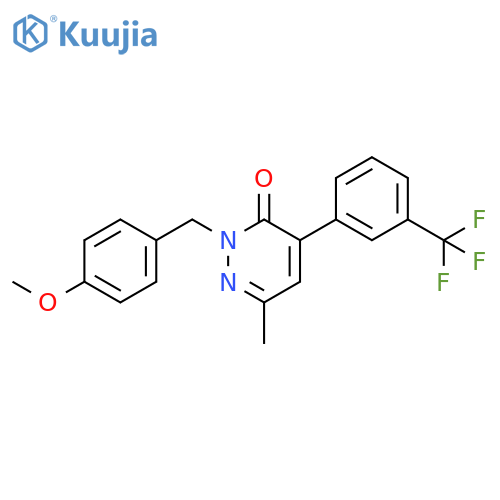 3(2H)-Pyridazinone, 2-[(4-methoxyphenyl)methyl]-6-methyl-4-[3-(trifluoromethyl)phenyl]- structure