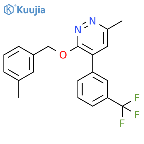 Pyridazine, 6-methyl-3-[(3-methylphenyl)methoxy]-4-[3-(trifluoromethyl)phenyl]- structure